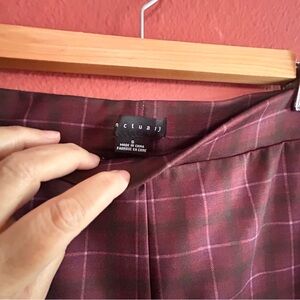 SANCTUARY Carnaby Plaid Crop Pull On Leggings/Pants Size Small Color “Sangria”